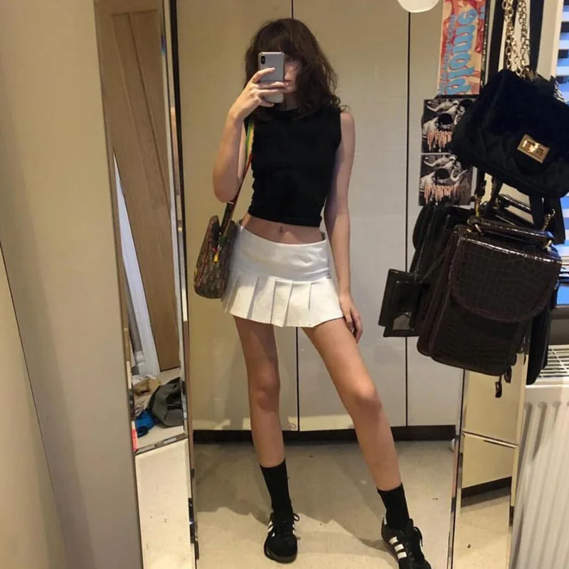 Iamgia Raphie Summer Sexy Short Skirts Women High Waist Mini Skirt Bla