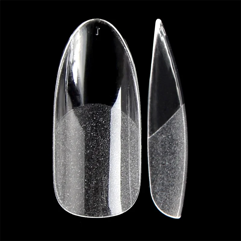 360pcs Fake Nail Tips Oval Half Matte Bottom Round Head ...