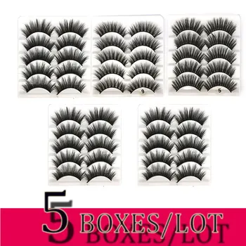 

liyatton 5 pairs 5 boxes/lot fake Eyelash volum capacity Lifelike Luxury unique Makeup Tools in Bulk maquillage false eyelashes