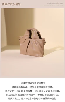 

2020 new women's bag retro soft fold handbag Messenger Bag Tote Bag