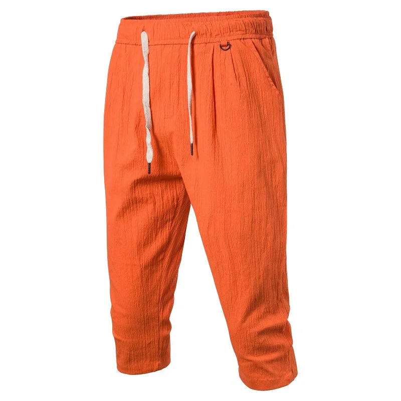 Средний Восток отдельная станция AliExpress желаю Amazon лето стиль мужские повседневные свободные однотонные хлопковые льняные Капри брюки