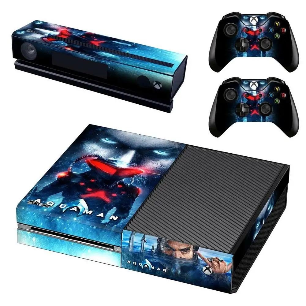 Лига справедливости Аквамен Кожа Наклейка полное покрытие для Xbox One консоль& Kinect& 2 контроллеры для Xbox One Кожа Наклейка