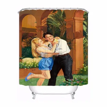 

Bath Curtain For Bathroom Custom Pin Up Gril with Car Home Decor Shower Curtain Waterproof Fabric Hooks #180417-01-65