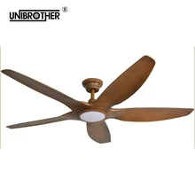 Потолочный вентилятор ретро Потолочный светильник 132 см в скандинавском стиле с дистанционным управлением в американском ретро стиле, креативный потолочный вентилятор с 5 лопастями из дерева 220 В