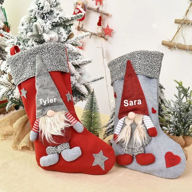 Christmas Santa And Reindeer Needlepoint Stockings - AliExpress