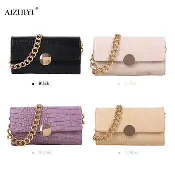 

Female Leather Solid Color Chain Handbag Retro Casual Women Totes Shoulder Bags Fashion Exquisite Shopping Bag