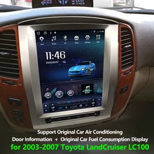 Nawigacja ekranu tesli dla Toyota Landcruiser seria 100 HDJ100L-GNAEZW Android 10 Radio samochodowe z GPS Multimedia Autoradio jednostka główna