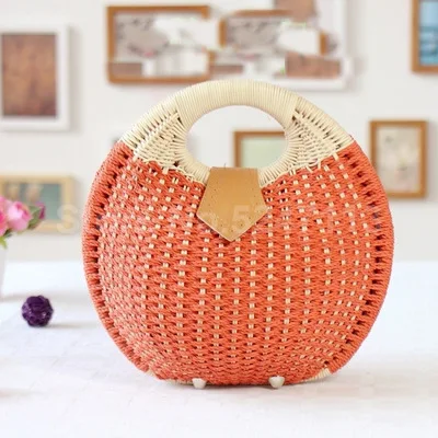 

New Straw-woven Rattan-woven Beach Lady Bag Bohemian Handbag Retro-shellfish Bag In 2019