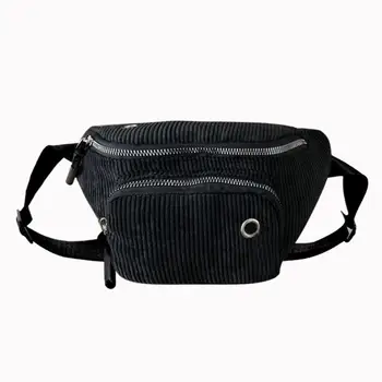 

New Fashion Waist Packs Women Corduroy Fanny Waist Pack Casual Shoulder Crossbody Bags Money Chest Pouch for Hiking and Travel