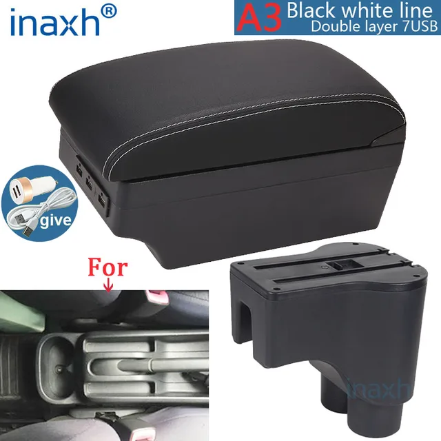 For Daihatsu Terios 2 armrest box central Store content box products interior Car Armrest Storage Car accessories parts A3 black white 7USB