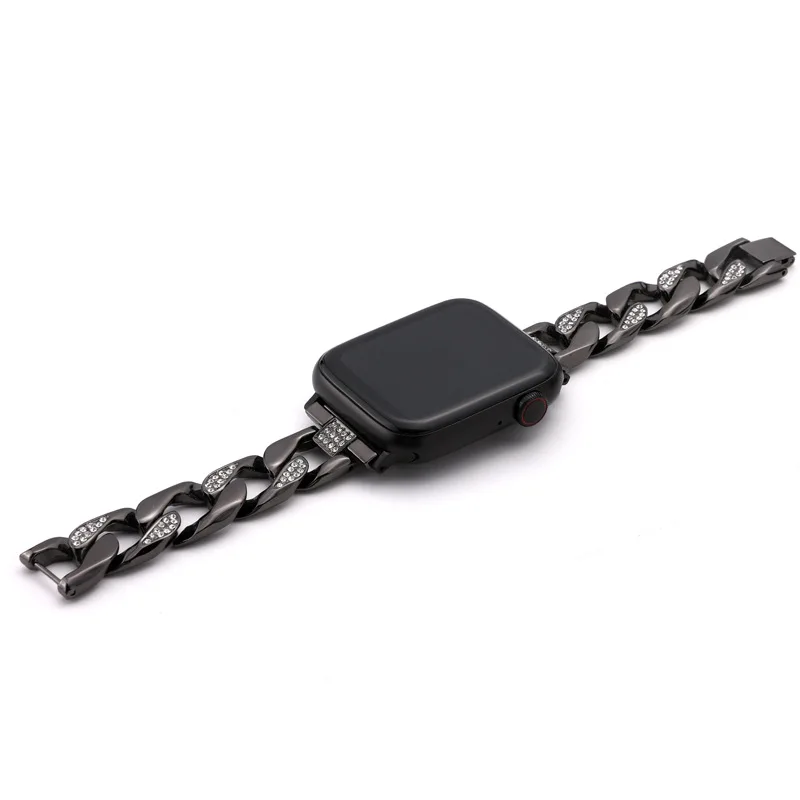 Metal Diamond Bracelet Chain Smart Watch Strap Stainless Steel Bracelet for Watch 1/2/3/4/5/6