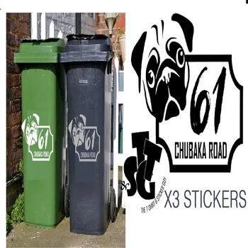 

3 X White Wheelie Bin House Number Stickers Customized Personality Stickers 15cmx18cm