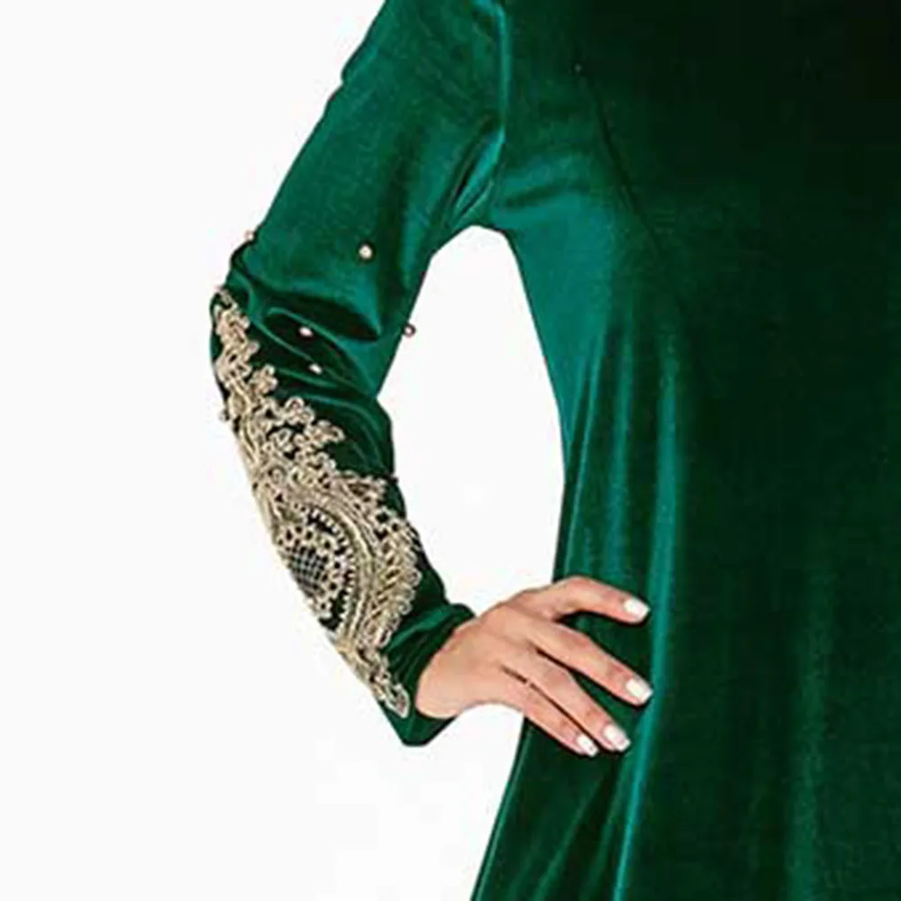 Мусульманское платье с вышивкой из бисера без хиджаба на Ближнем Востоке, модное дизайнерское кимоно, повседневное длинное платье-кафтан, Дубай, платья