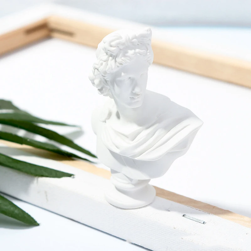 Nordic Modern Small Plaster Statue Art Fan Resin Sculpture Drawing Sketch Bust Cast Figure Model Decoration | Дом и сад