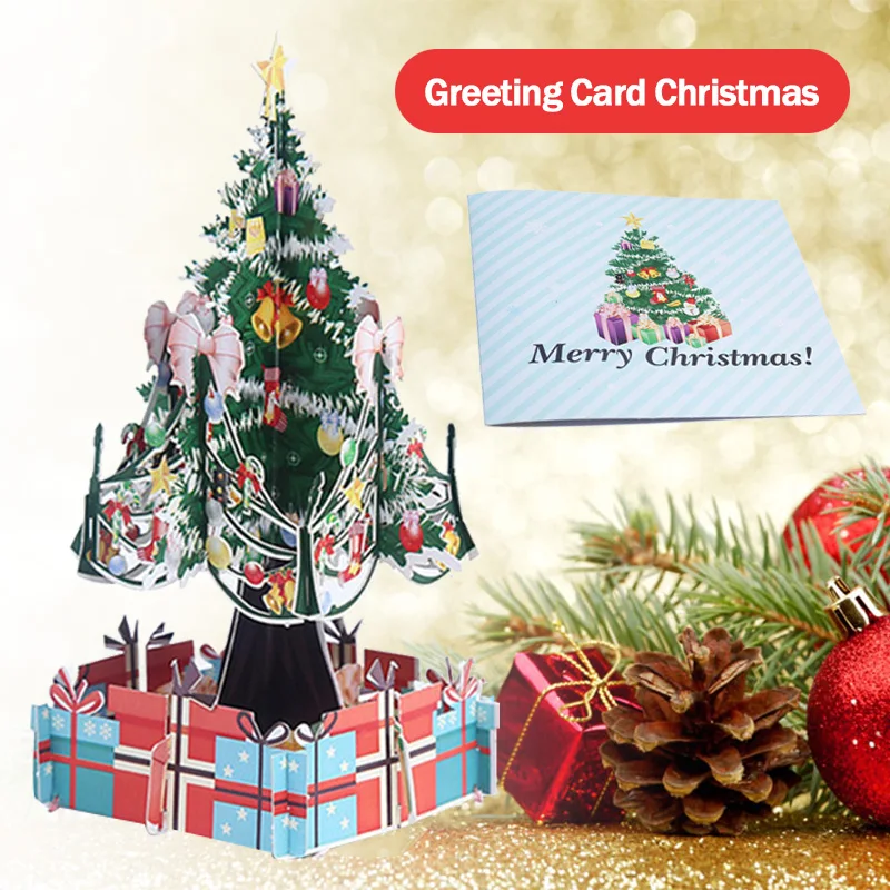 3D Рождественские открытки пустые поздравительные праздничные открытки с наклейки на конверте новогодние подарки ручной работы Biglietto di auguri