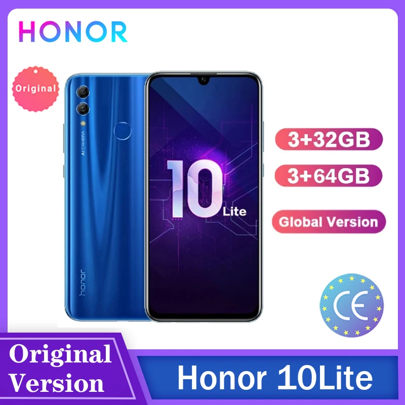 Honor 10 Lite 3 Гб оперативной памяти 64 ГБ/128 ГБ глобальная версия Android 9 0 Octa 6 2 дюймов