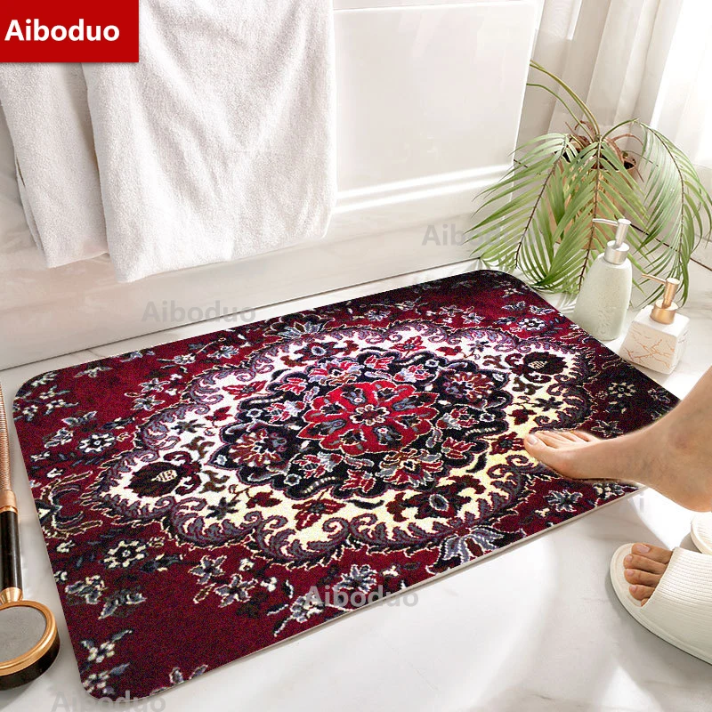 

Персидский коврик с рисунком HD 40*60/50*80 см, нескользящий коврик для кухни, прихожей, входной двери, напольный ковер, домашний декор для игр, ков...