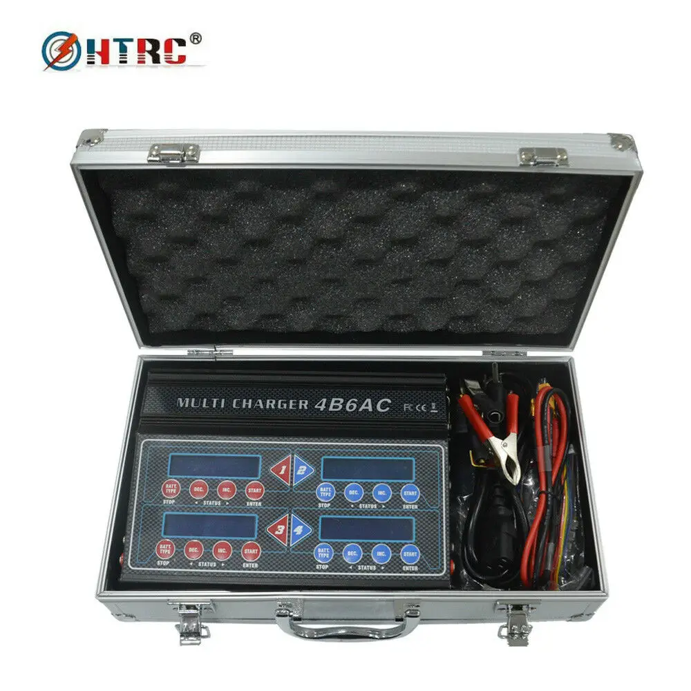 HTRC Professional 4B6AC Quattro RC Balance Charger Discharger Built-In AC for Ni-MH/Ni-CD/LiPo/LiFe/LiHv/pb/Smart Battery HTRC Professional 4B6AC Quattro RC Balance Charger Discharger Built-In AC for Ni-MH/Ni-CD/LiPo/LiFe/LiHv/pb/Smart Battery