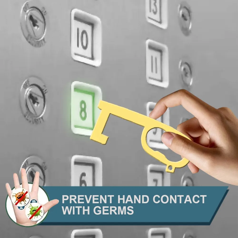 Портативная дверная ручка не трогайте руки чистая металлический пресс