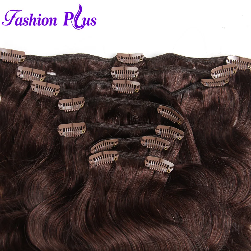 Ceny Moda Plus klip w doczepy z ludzkich włosów 100% doczepy z ludzkich włosów remy 7 sztuk zestaw 120g włosy doczepiane Clip In dla kobiet