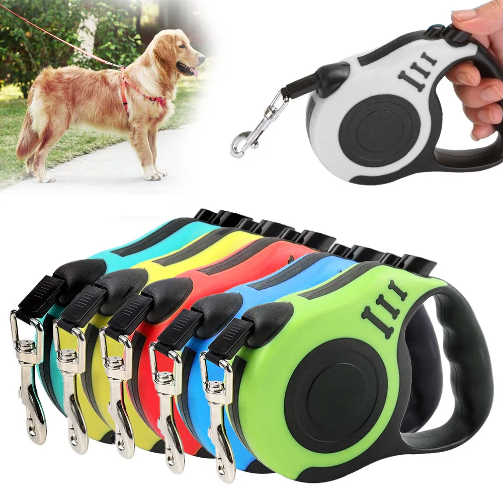 

3m/5m Durable Dog Leash Automatic Retractable Dog Roulette Nylon Dog Collar Extension Puppy Walking Running Lead Dog Accessories