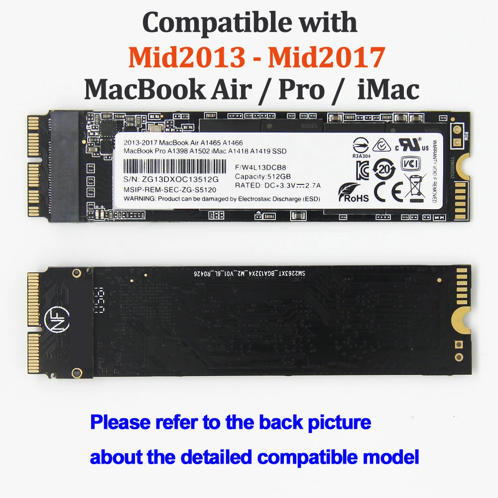 128GB 256GB 512GB 1TB SSD Compatible With MacBook Air A1465 A1466 2013-2017 Pro A1502 A1398 Mac Laptop Capacity Upgrade | Компьютеры и