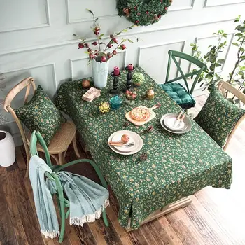 

55 Green Christmas Rectangular Tablecloths Holiday Party Table Cloth for Home Decor Mantel Xmas Decor Supplies Houseware