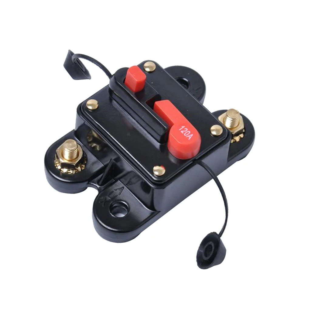 

Auto Replacement Car Marine 120A Circuit Breaker Reset Switch Fuse Holder 12V-24V