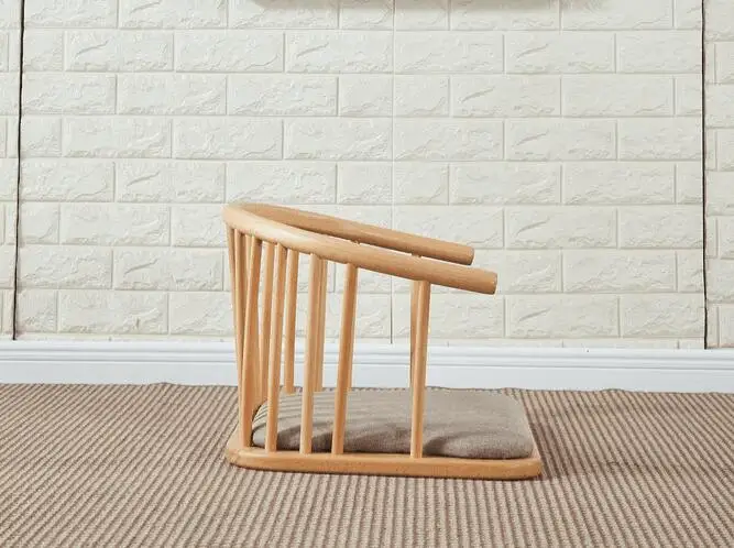 Современное японское кресло из цельного дерева татами медитация заису безногий стул для игр, чтения, просмотра ТВ