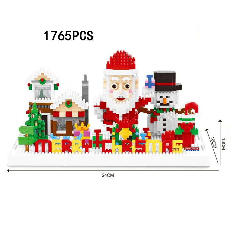 

Christmas Santa Claus snowman tree micro diamond building block scenes nanobricks toys collection for kids gifts