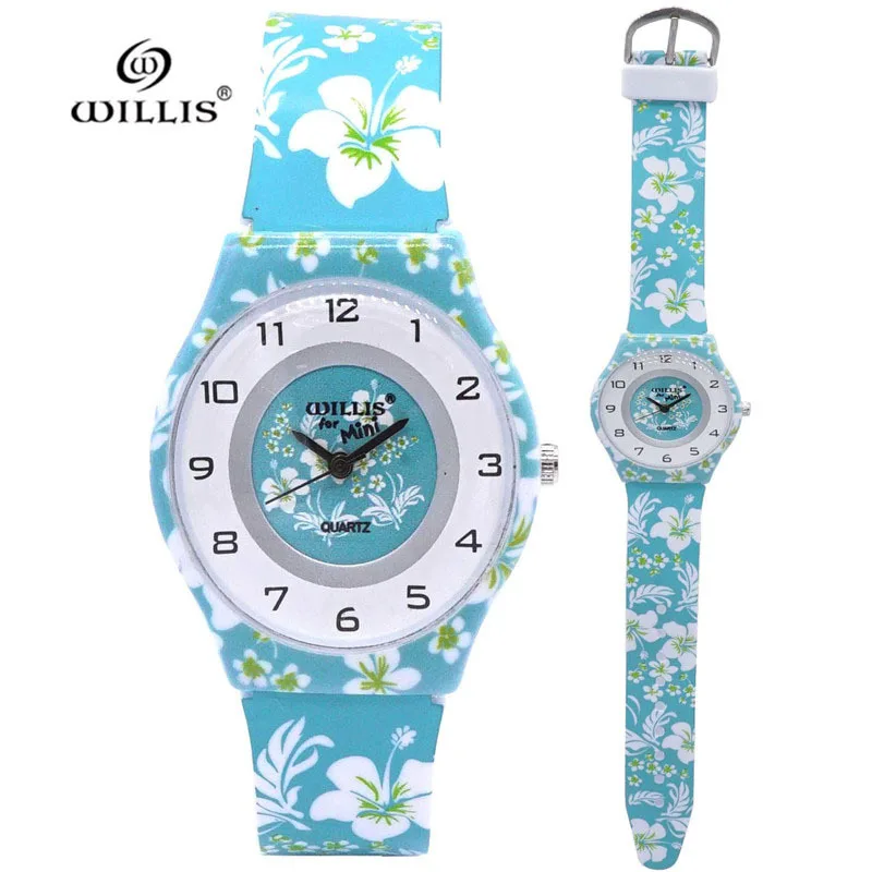 Kids Watch Children Clock Quartz Analog Fashion Womens Relogio Saati Kol Flower-Design