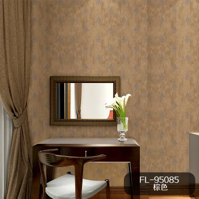 FL-95085 Brown 3D нежные модные нетканые обои Европейский ретро дамасский настенное покрытие спальня гостиная украшение дома обои рулон - Цвет: FL-95085 Brown