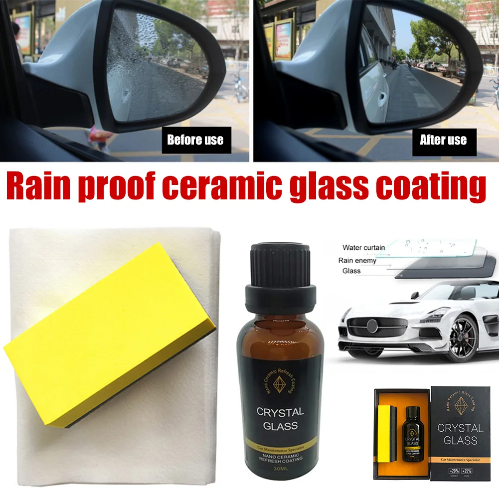 30ML Car Glass Nano coating Hydrophobic Crystal Coating Liquid Glass Car Window Coating Anti