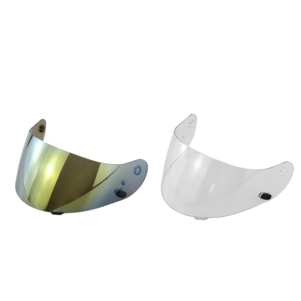2pcs Replacement Full Face Motorcycle Helmet Visor for HJC HJ-09 Helmets Lens Shield (Clear+Gold)