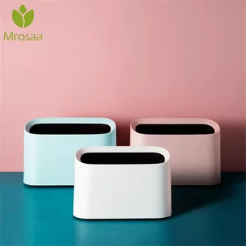 

Mini Waste Bins Table Desktop Garbage Baskets Home Office Shaking Trash Cans Desks Storage Boxes Dustbin Sundries Storage Boxes