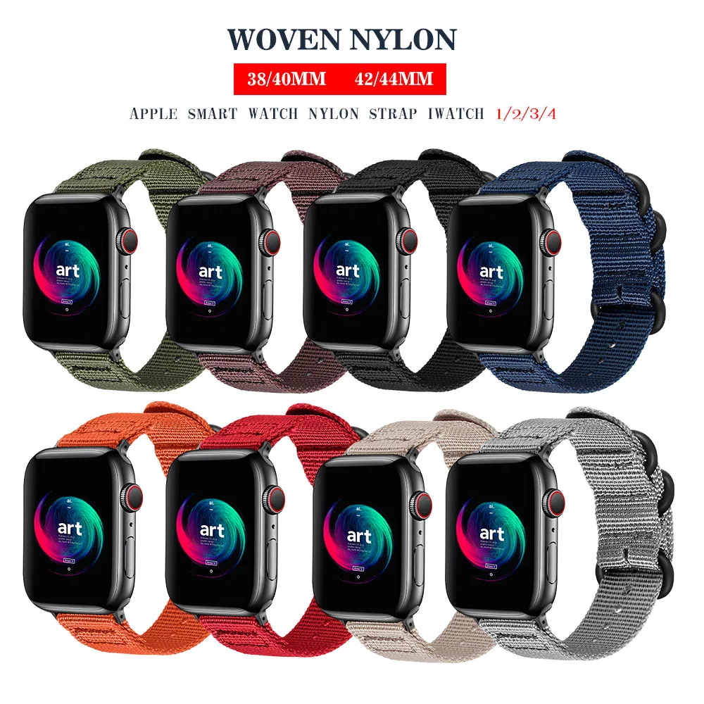 Nylon Apple Watch Nylon Watchband for Series 5 42mm 38mm fabric like strap iwatch 4 3 2