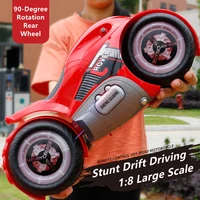 1:8 Big Size Remote Control Stunt Driving Motorcycle 90°Rotation Rear Wheel Colorful Light Anti-collision Electric RC Motorcycle 2