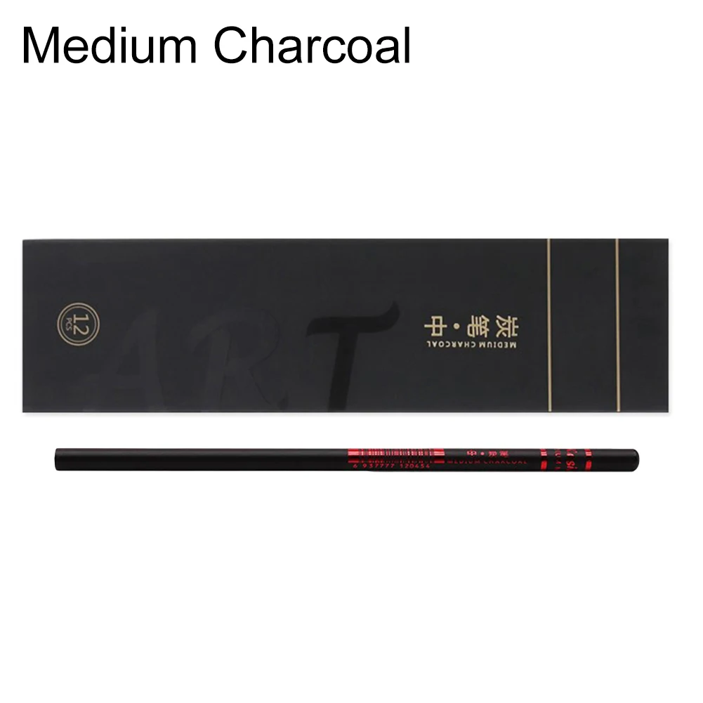12 шт. эскиз написать рисунок мягкий средний жесткий угольный уголь карандаш товары для рукоделия - Цвет: Medium Charcoal