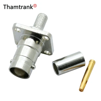 

10pcs BNC Female Jack Clamp Panel Mount for RG58/RG59/RG6 CCTV Camera Security Coax Coupler Video BNC Panel Chassis Socket