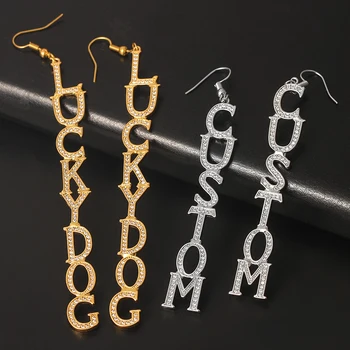 

Personalized Custom Name Earrings For Women Customized Handmade Eardrop Unique Birthday Memorial Day Gift Jewelry For Women