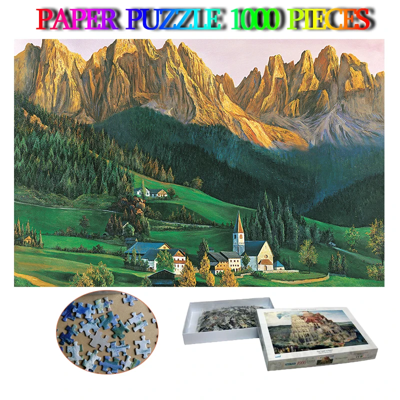 Fantastic Scene Paper Jigsaw Puzzle 1000 Piece World Famous Painting Landscape Puzzles for Adult DIY Attractions Puzzle Toys