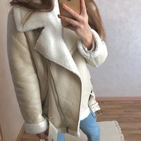 Ailegogo zimowe płaszcze damskie grubość Faux skórzane futro kożuch kobiet skórzana kurtka z futrem Aviator znosić Casaco Feminino 6