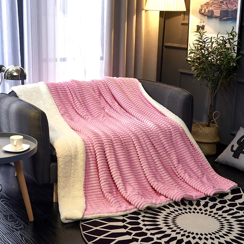 Утепленные, фланелевые зимний лежак сбер Флисовое одеяло офис Обложка из клетчатой материи С покрывало домашний диван спальный Стёганое одеяло детское стеганое одеяло - Цвет: E