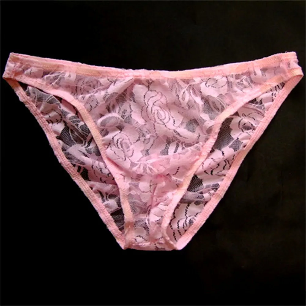 

Normal Men Lace Sissy Underwear Thin Transparent Briefs Mens U Convex Slip Homme Sexy Gay Transparent Low Rise Erotic Apparel