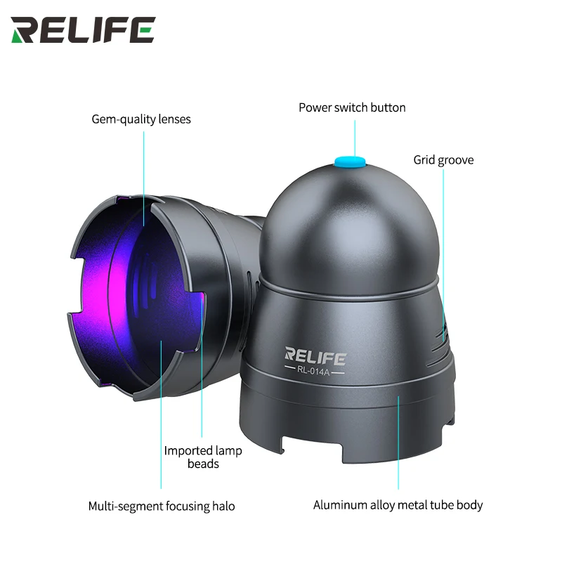 UV Curing Lights RELIFE RL-014A UV Curing Lights USB LED High Power T6 Fast Adhesive Green Oil Purple Curing Light Phone Motherboard Repair Lamp