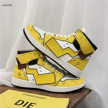AGUTZM Men's Pikachu Shoes Sneakers Autumn Winter PU Leather Classic High Top Men Vulcanized Shoes Casual Men's Boots Male f64 AGUTZM Men's Pikachu Shoes Sneakers Autumn Winter PU Leather Classic High Top Men Vulcanized Shoes Casual Men's Boots Male f64