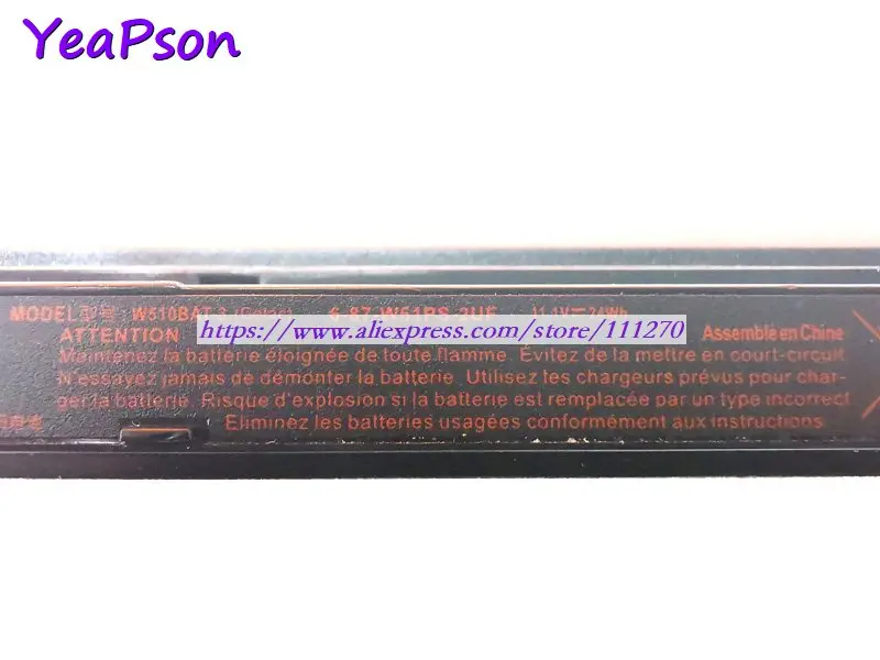 Yeapson 11 1 V 2200 мАч натуральная W510BAT 3 6 87 W510S 4291 ноутбук Батарея для Clevo W515LU W510LU W515PU