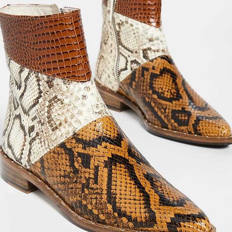 croc pattern boots
