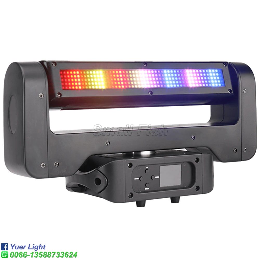 Высокое качество двусторонний SMD 500X0,2 Вт RGB Мощный стробоскоп светильник DJ Disco вечерние сценический движущийся головной светильник вращение на 360 градусов