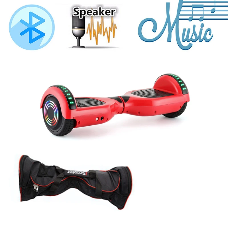 Red n bag IScooter Электрический скейтборд Ховерборд с bluetooth и дистанционным управлением, умный двухколесный самобалансирующийся 6,5 дюймов гироскутер UL2722 - Цвет: Red n bag